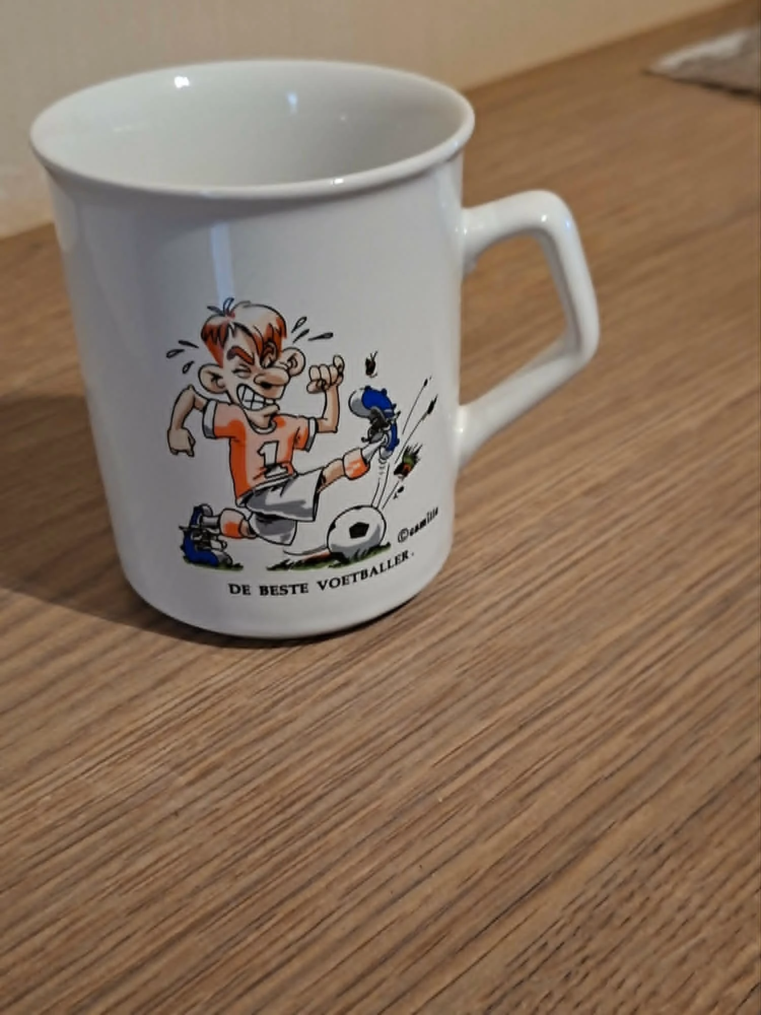 Vintage keramische mok / De Beste voetballer / Camille